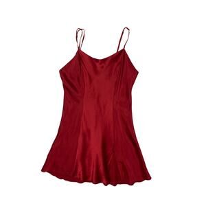 Victoria's Secret Y2K 100% Silk Red Chemise Slip